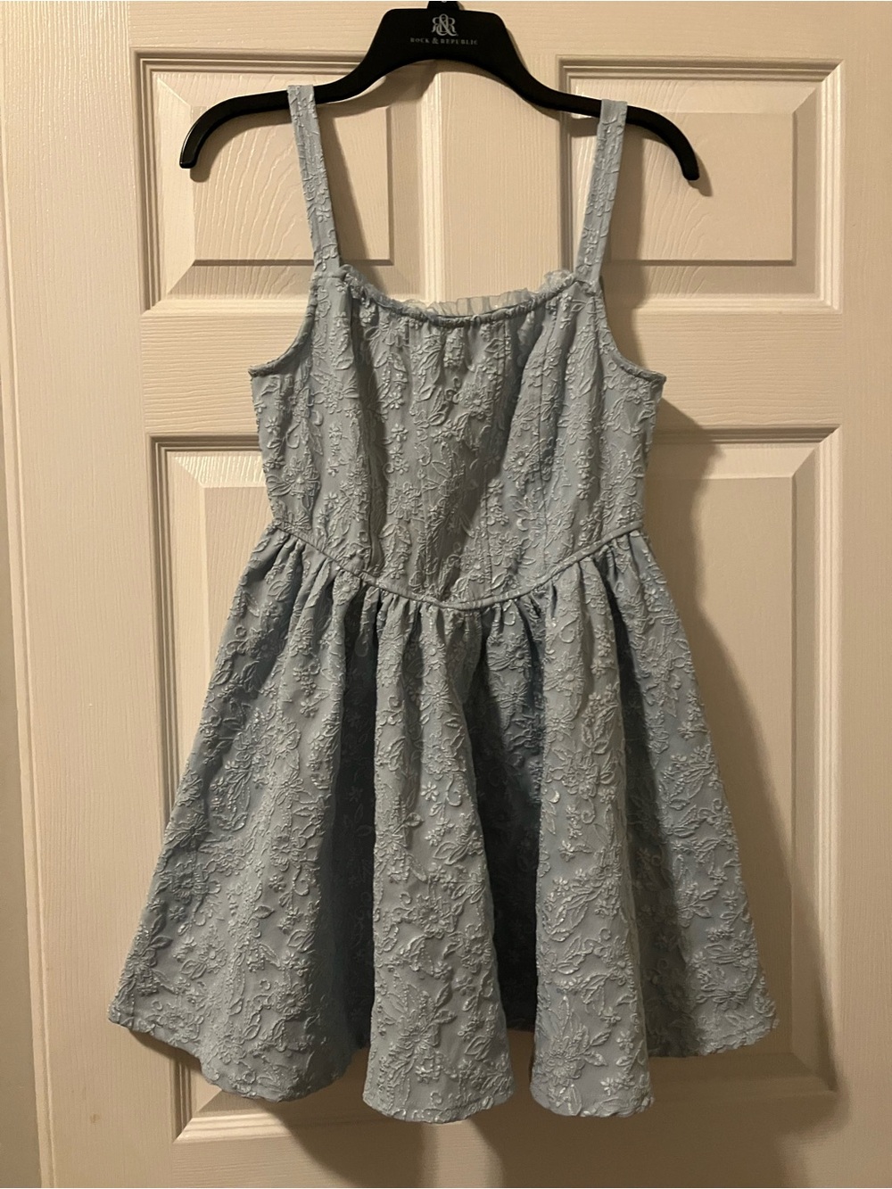Trixxi Light Blue Floral Embroidered Party Dress